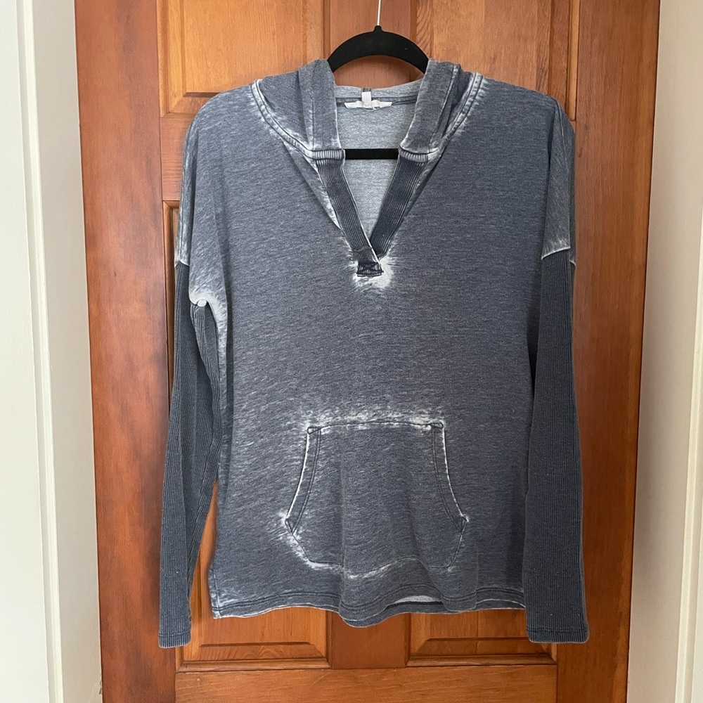 Lucky Brand Distressed Lightweight Hoodie Shirt, Small